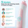 imageCOSLUS Rechargeable Baby Nail File Cordless Baby Nail Trimmer Electric with 5 Speeds amp 6 Grinding Heads for Baby Kid CPC Certified and Quiet Design  Safe for Sleep Trim Buffer C52 GreenPink