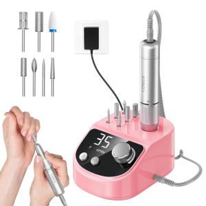 imageCOSLUS E50 Professional Electric Nail Drill 35000RPM Steady Power with LED Display for Acrylic Gel amp Natural Nails  Easy to Use for Women Nail Art Practice Desktop Nail File at Home DIY or SalonPink