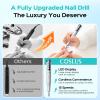 imageCOSLUS C50 Cordless Electric Nail Drill  12Speed Professional Nail File with LED Display for All Manicure Shaping amp Gel Removal Nail Art Practice Essentials Home DIY amp Portable Travel Use PurpleGrey