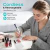imageCOSLUS C50 Cordless Electric Nail Drill  12Speed Professional Nail File with LED Display for All Manicure Shaping amp Gel Removal Nail Art Practice Essentials Home DIY amp Portable Travel Use PurpleGrey