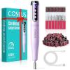 imageCOSLUS C50 Cordless Electric Nail Drill  12Speed Professional Nail File with LED Display for All Manicure Shaping amp Gel Removal Nail Art Practice Essentials Home DIY amp Portable Travel Use PurplePurple
